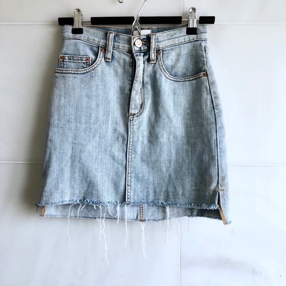 Wilfred Dresses & Skirts - Wilfred Free Distressed Denim Mini Skirt